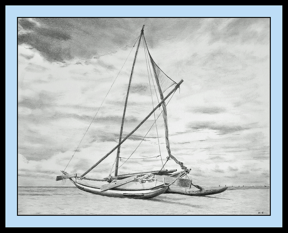 A Sri Lankan outrigger on the beach