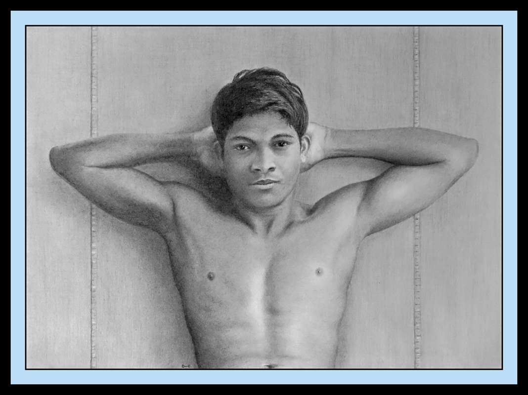 Portrait drawing of a Sri Lankan youth
