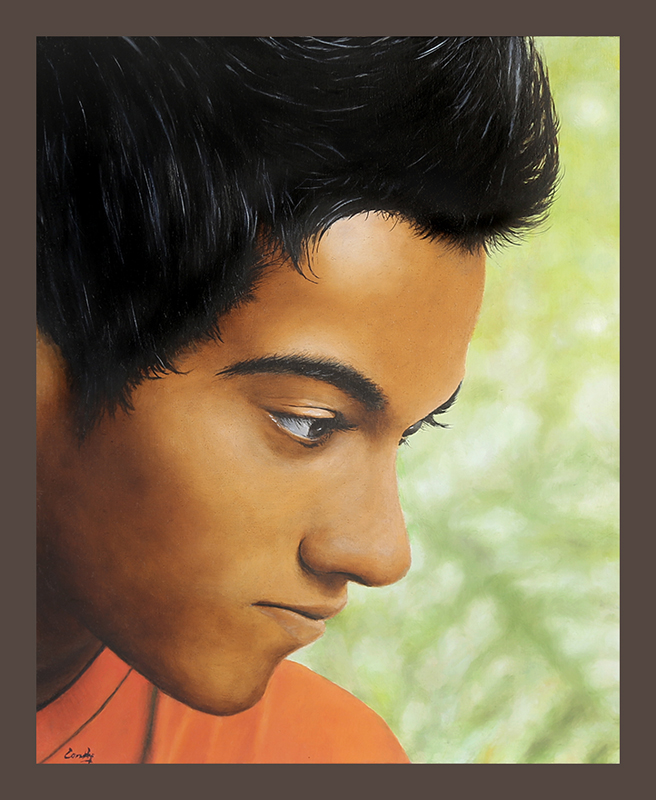 Oil portrait of a Sri Lankan youth